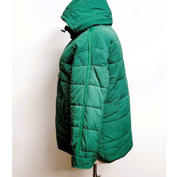 NEW Qulited Puffer Lightweight Pullover Hooded Green Coat XXL - Picture 8 of 12